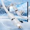 EMK White Optical Audio Cable [4ft/1.2M] - Digital SPDIF Toslink Fiber Optic Cable for Sound Bar, TV, Home Theater, Blu-ray Player - White, High-Speed, Low-Loss, Gold-Plated Connectors view 2