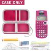 Case Compatible with Texas Instruments TI-30XS for MultiView Scientific Calculator, Storage Holder Carrying Organizer Bag with Mesh Pocket for Pens, Pencil, Batteries and Accessories (Box Only)-Pink view 2