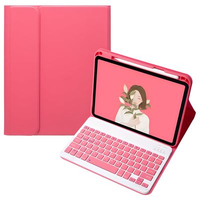 Aidashine Keyboard Case for iPad 10th Generation (2022), Detachable Bluetooth Keyboard and Pencil Holder,Red