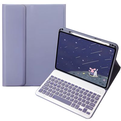 Aidashine Keyboard Case for iPad 10th Generation (2022), Detachable Bluetooth Keyboard and Pencil Holder,Purple1