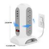 19-in-1 Tower Power Strip Surge Protector with 15 AC Outlets, 3 USB-A 1 USB-C Ports, 5FT Flat Extension Cord, Vertical Charging Station with Dual Phone Holders, Overload Protection for Home Office view 4