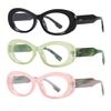 bullabulling Oval Blue Light Blocking Glasses for Women Men Vintage Fashion Small 90s Retro Oval Frame Style Eyeglasses (black/green/pink, 3.0, Diopters) view 1