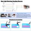 bullabulling Oval Blue Light Blocking Glasses for Women Men Vintage Fashion Small 90s Retro Oval Frame Style Eyeglasses (black/green/pink, 3.0, Diopters) view 4