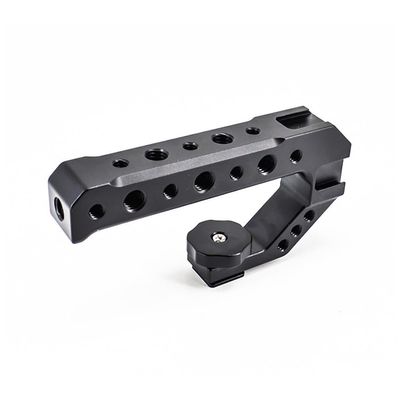 FEICHAO Camera Rig Top Handle Cold Shoe Adapter Mount Locating Hole for DSLR Camera Cage (Type D,Black)