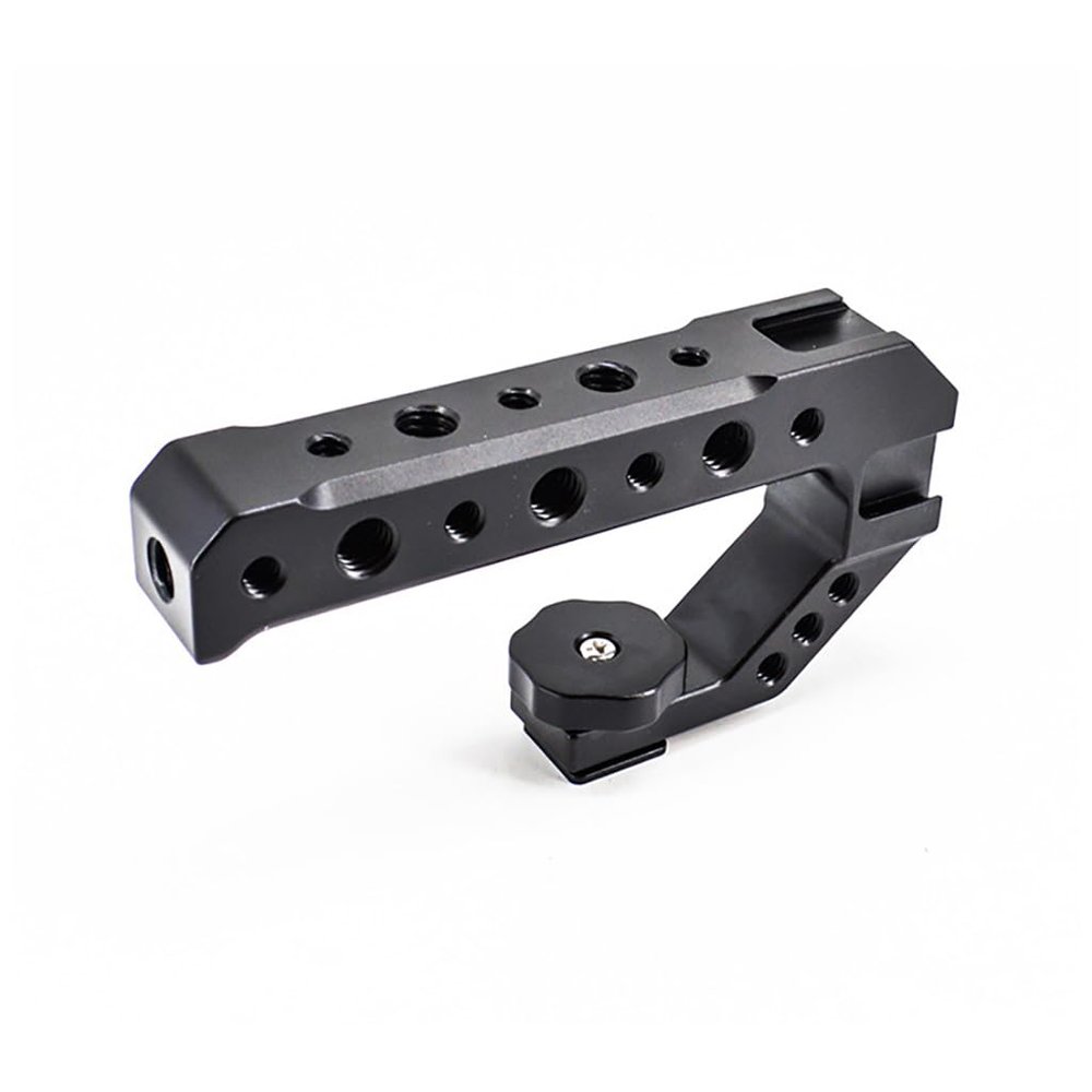 FEICHAO Camera Rig Top Handle Cold Shoe Adapter Mount Locating Hole for DSLR Camera Cage (Type D,Black)