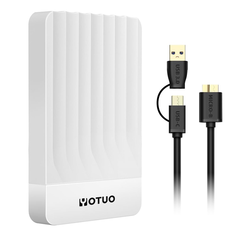 YOTUO Portable External Hard Drive Storage Expansion Mobile HDD USB 3.0 for PC, Mac, Desktop, Laptop, PS4, PS5, Xbox One X/S, Xbox 360, Xbox Series X/S, Office & Game (White, 500GB)