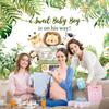 15x8ft Safari Baby Shower Backdrop A Sweet Baby Boy is On His Way Jungle Cartoon Animals Palm Leaves Photography Background Boys Baby Shower Party Decorations Banner Photo Studio Props view 4