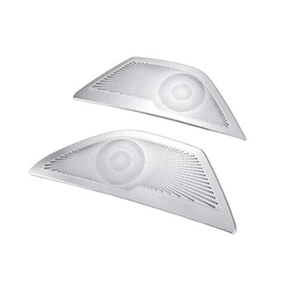 VNFEJEJR Fit for BMW 5 Series F10 11-16 Steel Speaker Trim Cover Car Inner Front Rear Door Audio Speakers Stereo Panel Decorate Cover Door Audio Speaker Cover(Front Door Silvery)