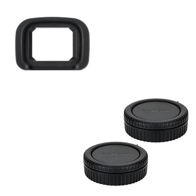 JJC ER-H Soft Eyecup Eye Cup Eyepiece Viewfinder & 2-Pack RF Mount Body Cap Rear Lens Cover Cap for Canon EOS R3 Camera