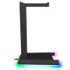 Speedlink EXCELLO NX Gaming Headset Stand RGB Headset Holder - Headphones Stand for Desk with 9 Light Modes, USB Hub 2.0 with 1 USB-C and 2 USB-A Ports, Black view 3