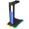 Speedlink EXCELLO NX Gaming Headset Stand RGB Headset Holder - Headphones Stand for Desk with 9 Light Modes, USB Hub 2.0 with 1 USB-C and 2 USB-A Ports, Black view 4