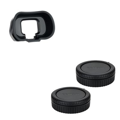 Long Soft Eyecup Eye Cup Eyepiece Viewfinder & 2-Pack RF Mount Body Cap Rear Lens Cover Cap for Canon EOS R6 Mark II R6 R5C R5 Mirrorless Cameras