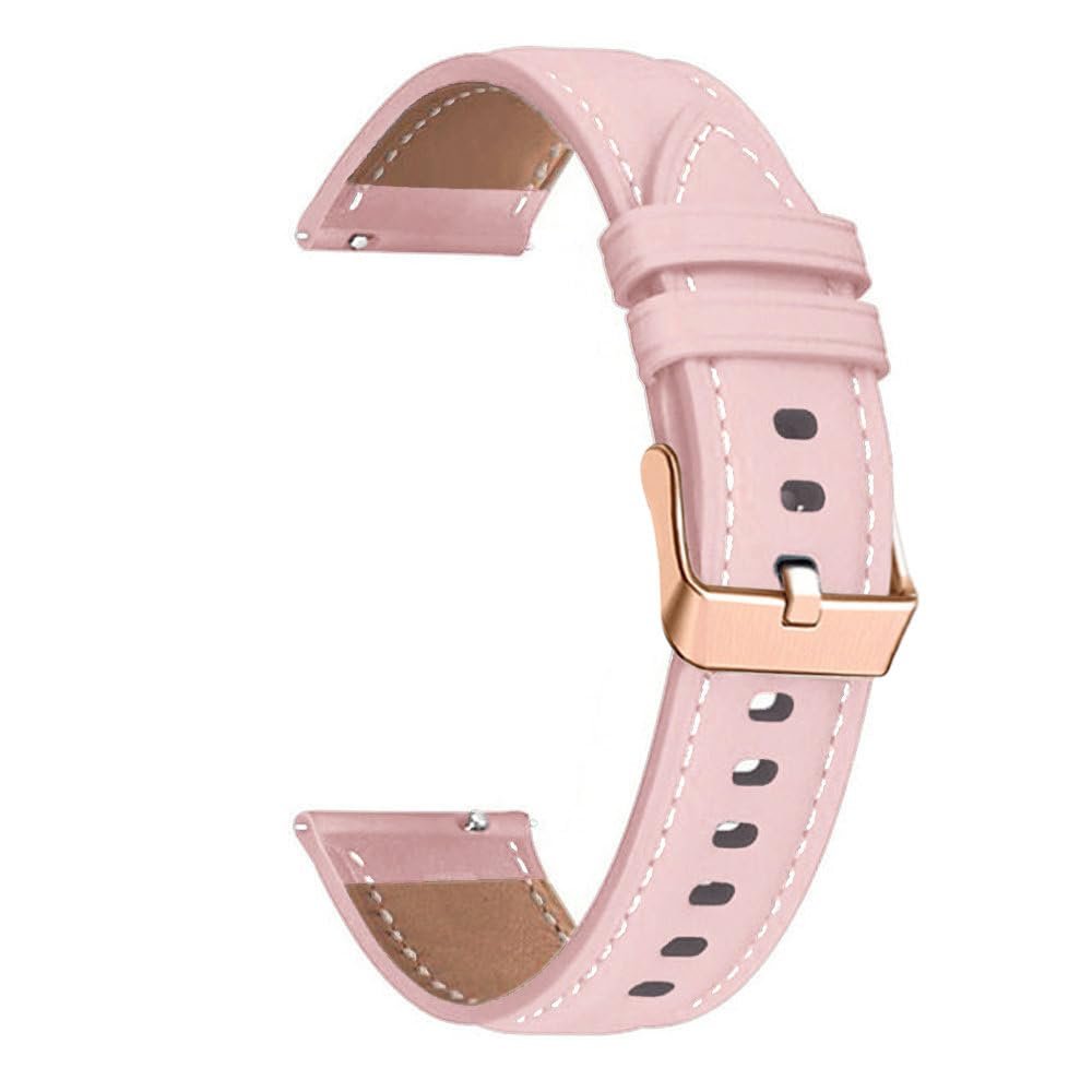 18mm 20mm Leather Watch Strap For Garmin Venu 2 plus SQ Vivomove HR Active 2 Wristband For Garmin Vivoactive 4S 4 245 Bracelet,pink,For 20mmFor Garmin Venu