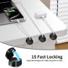 12 Pack Magnetic Cable Management Clips - FlyCoco Cord Organizer for Desk, Phone Charger Cord [Smooth Adjustable], Adhesive Wire Organizer Keeper for Nightstand Wall Car Office view 2