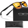 HMTIY Blue Light Blocking Glasses For Gaming - Premium Computer Screen UV Ray Filtering - Anti Eye Strain & Fatigue, Amber Lens view 1