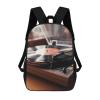 Dwrepo Record Player Backpack Casual Travel Bag Lightweight Waterproof Laptop Daypack for Women Men 17 Inch view 1