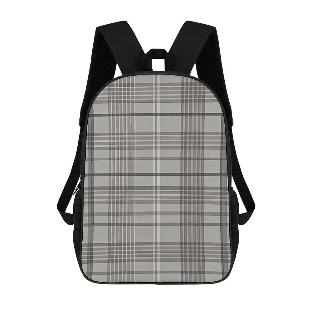 Dwrepo Gray Plaid Lines Backpack Casual Travel Bag Lightweight Waterproof Laptop Daypack for Women Men 17 Inch