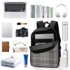 Dwrepo Gray Plaid Lines Backpack Casual Travel Bag Lightweight Waterproof Laptop Daypack for Women Men 17 Inch view 3