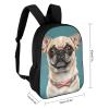 Dwrepo Cute Chihuahua Pug Backpack Casual Travel Bag Lightweight Waterproof Laptop Daypack for Women Men 17 Inch view 2