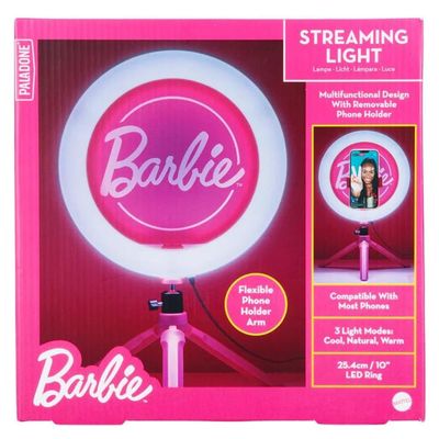 Barbie Streaming Light - Officially Licensed Adjustable Ring Light with Phone Holder, 3 Light Modes (Warm, Cool & Neutral), Gift for Girls | Paladone