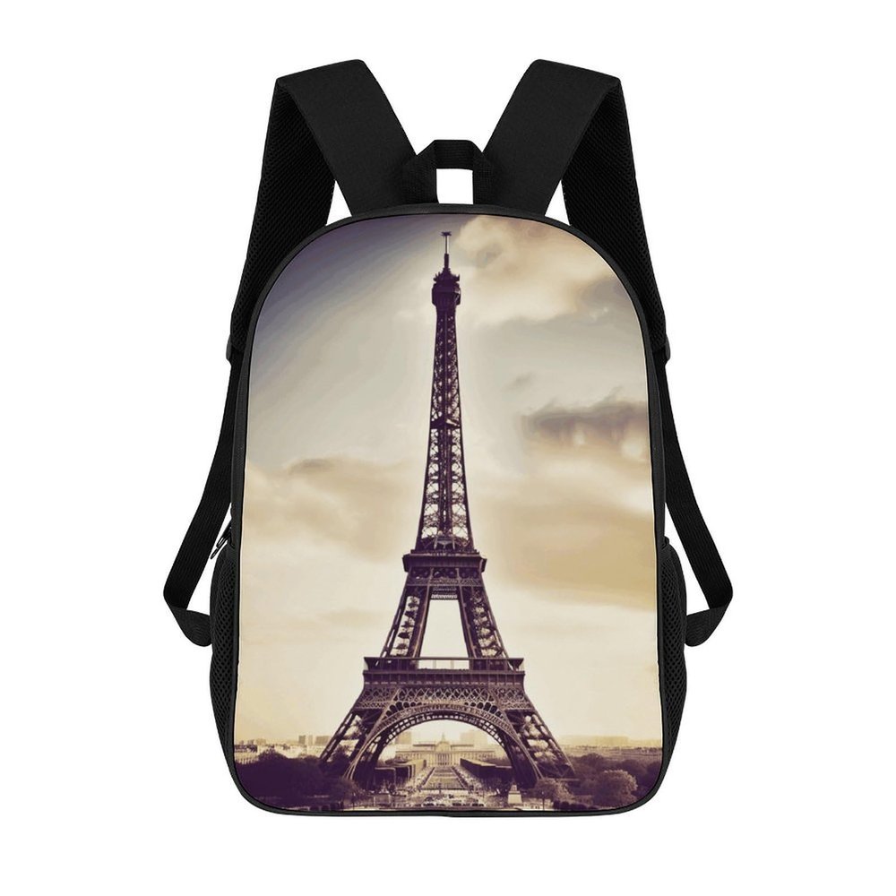 Dwrepo Eiffel Tower Love Paris Backpack Casual Travel Bag Lightweight Waterproof Laptop Daypack for Women Men 17 Inch