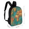 Dwrepo Rust World Map Backpack Casual Travel Bag Lightweight Waterproof Laptop Daypack for Women Men 17 Inch view 2