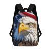Dwrepo Bald Eagle with Flag Backpack Casual Travel Bag Lightweight Waterproof Laptop Daypack for Women Men 17 Inch view 1