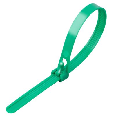 Reusable Zip Ties Nylon 100 PCS (Green, 12inch)