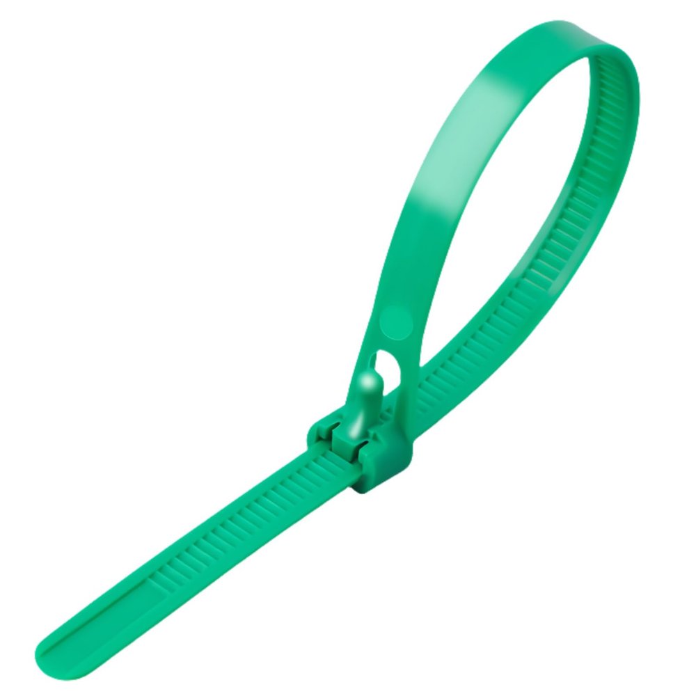 Reusable Zip Ties Nylon 100 PCS (Green, 12inch)