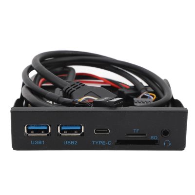 3.5 Inch Front Panel USB Hub, Internal USB Hub with USB3.2 GEN1 5Gbps, USB3.2 GEN1 Type C Floppy Drive Panel USB3.2 19PIN Hub for 7 8 10 11 2003 for Linux