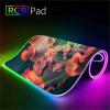 RGB Mouse Pads Flower Mouse Pad Mat LED Large Gaming Play Mats Carpet Desk Keyboard Computer Laptop Mat (D,24x12 inch) view 4