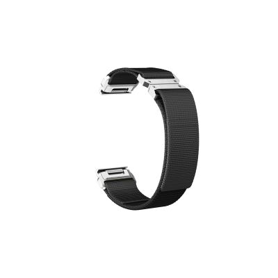 22mm 26mm Nylon Strap Fit for Garmin Fenix 7X/ 6X /Pro Bands Fit for Fenix 6/7 / 5X / Forerunner 965 Braided Watchband Bracelet(Black silvery,22mm)