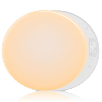 ANTDALIS Sunrise Alarm Clock for Heavy Sleepers Adults, Wake Up Light Dimmable Night Light for Kids Teens Bedroom Home Decor Girls Boys Women Gifts, 20 Color and Touch Control, Snooze, White