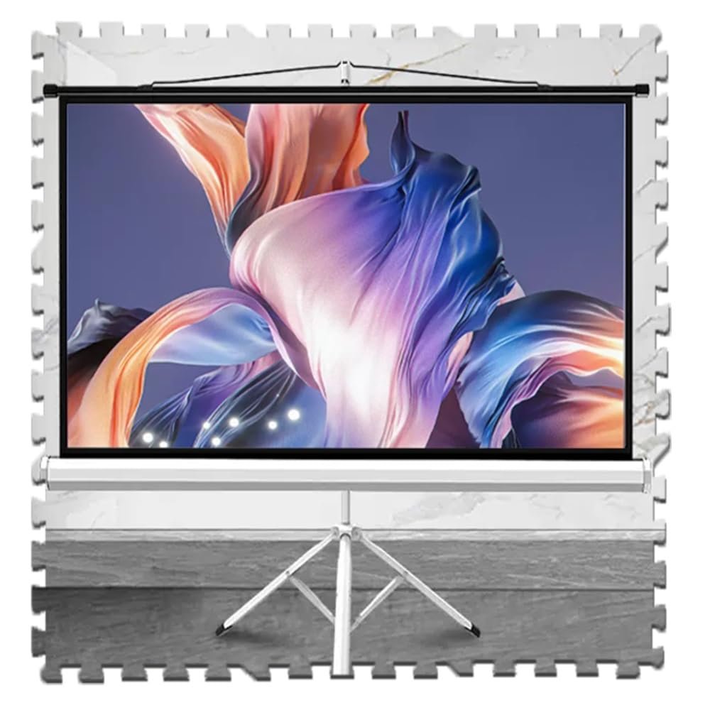 NILZA 60in Mobile Projection Screen Portable Projector Screen with Tripod Stand Movie Screen Indoor Outdoor Screen for Home Cinema, Backyard Party - Lightweight Carry(72in-4:3)