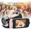 Yosoo Health Gear Video Camera Camcorder, 1080P 16MP DV Camera Digital Small Vlogging Video Camera 2.4 Inch Rotatable Screen 16X Zoom HD Camera Recorder with LED Fill Light () view 2