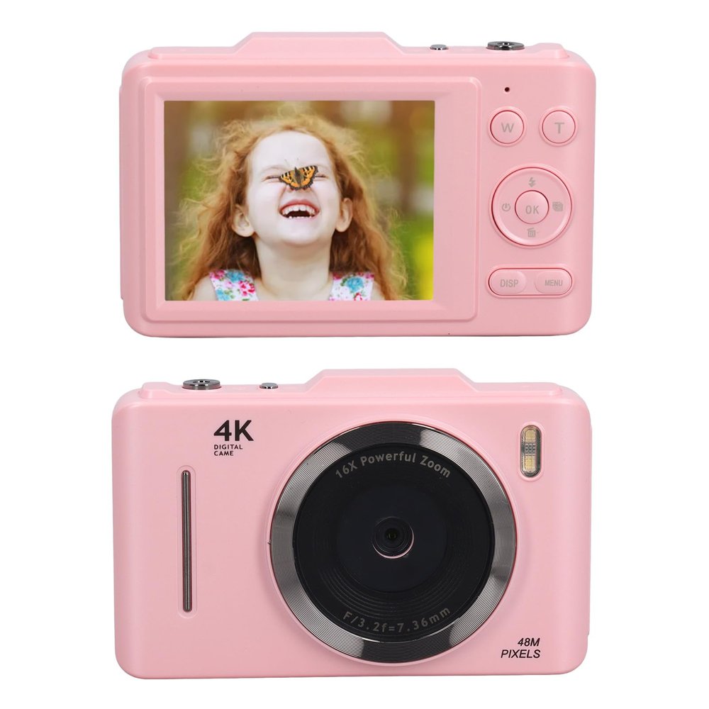 4K Digital Camera for Photography, 48MP 16X Digital Zoom Autofocus Point and Shoot Cameras with 2.8 Inch HD Screen, Portable Video Camera for Travel Vlogging ()