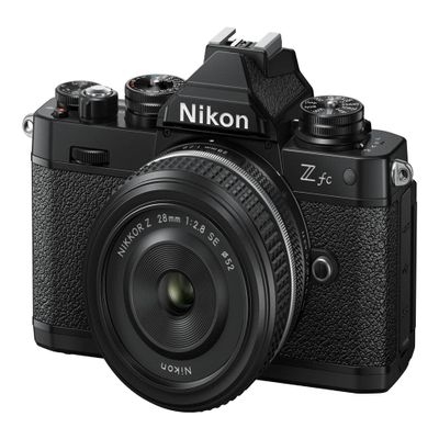 Nikon Z fc DX-Format Mirrorless Camera Body w/NIKKOR Z 28mm f/2.8 (SE) (Black) (Renewed)