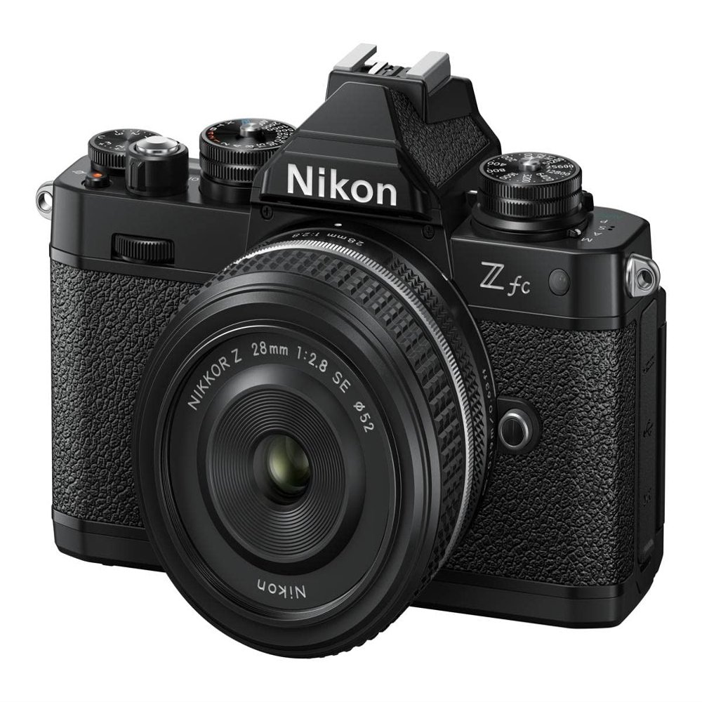 Nikon Z fc DX-Format Mirrorless Camera Body w/NIKKOR Z 28mm f/2.8 (SE) (Black) (Renewed)