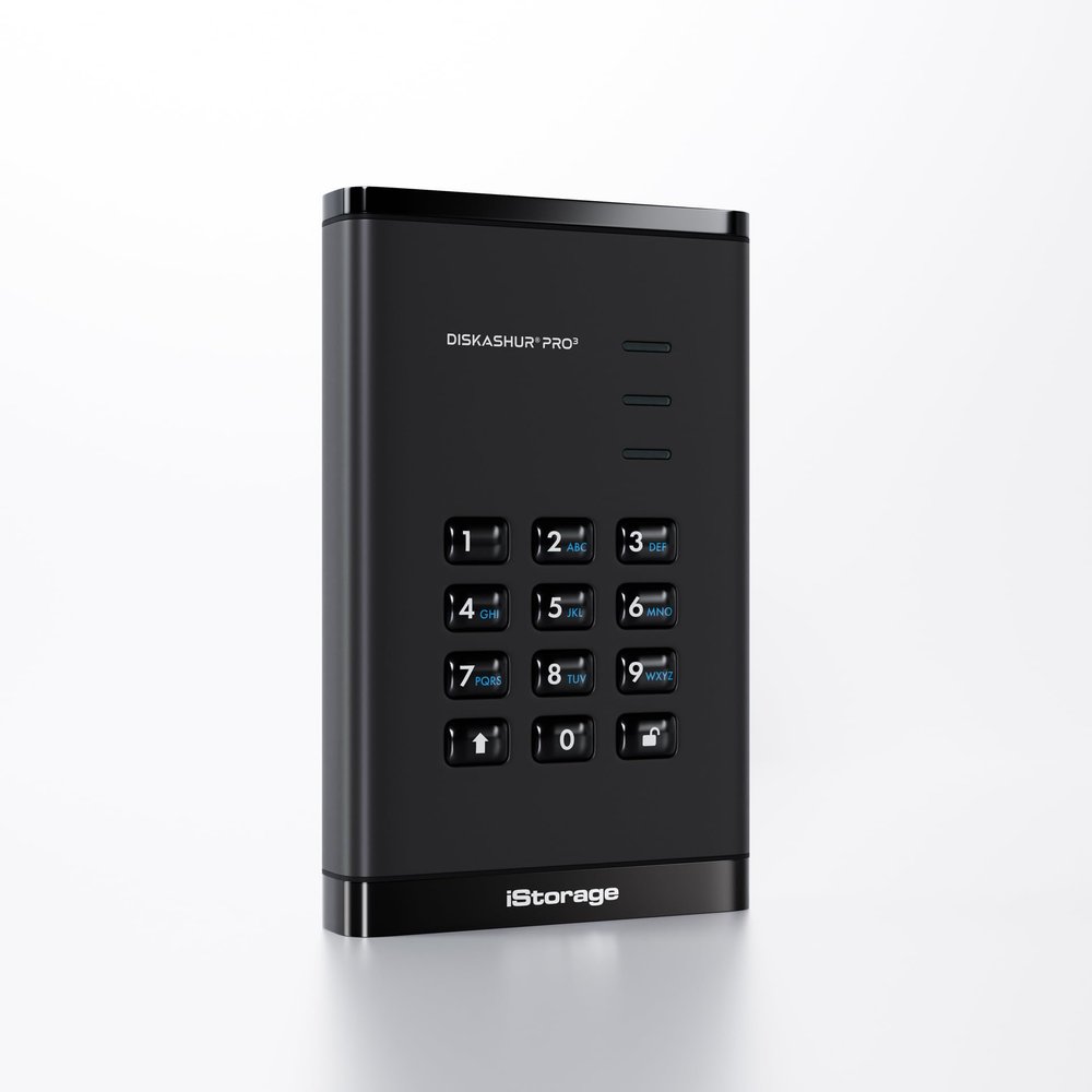 iStorage diskAshur PRO3 SSD 4TB  Secure Portable Solid State Drive - FIPS Level 3 Certified - Password Protected - Dust/Water-Resistant - Hardware encryption