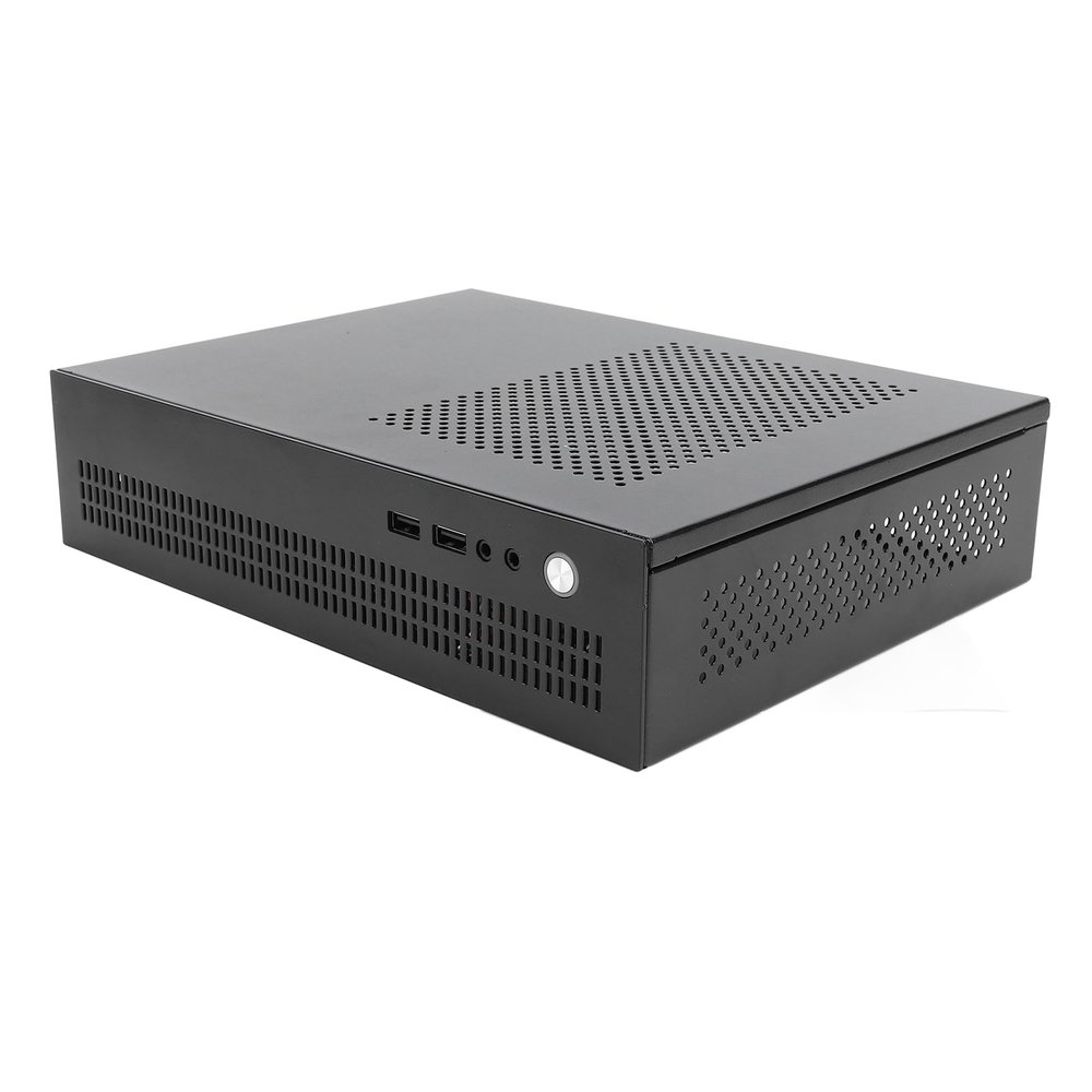 Mini ITX Case,Mini ITX Steel PC Case - Dual Orientation Design with Efficient Cooling, Supports 50mm CPU Cooler & SSD, 274x65x210mm Compact Chassis for ITX Motherboards (Dual USB 2.0 Ports)