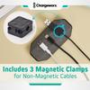 CHARGEWORX Magnetic Cable Organizer  Weighted Non-Adhesive Cord Holder with 3 Magnetic Clips for USB-C, Lightning & MagSafe Cables  Desk, Office & Nightstand Cable Management view 4
