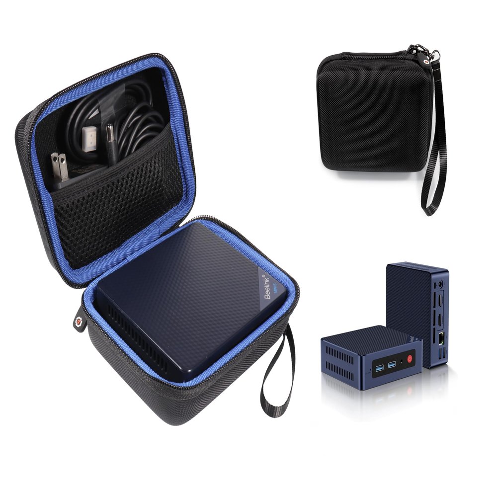 GETGEAR Mini PC Case for BEELINK MINI PC compatible with Beelink S 12 Pro Mini PC, Mini S12 Pro, MINIS 12 PRO, compact consolidation case for Mini PC and cable