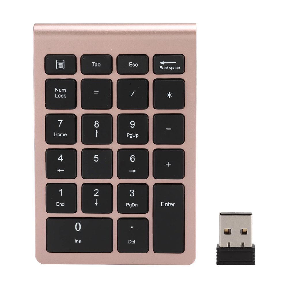 Yosoo Health Gear USB Keyboard, 22 Keys Numeric Keypad, Ergonomic Design, 80 Hours Use Time, Scissor Foot Key, for Compatible, Portable Office Keyboard (Rose Gold)