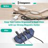 CHARGEWORX Magnetic Cable Organizer  Weighted Non-Adhesive Cord Holder with 3 Magnetic Clips for USB-C, Lightning & MagSafe Cables  Desk, Office & Nightstand Cable Management view 2
