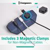 CHARGEWORX Magnetic Cable Organizer  Weighted Non-Adhesive Cord Holder with 3 Magnetic Clips for USB-C, Lightning & MagSafe Cables  Desk, Office & Nightstand Cable Management view 4