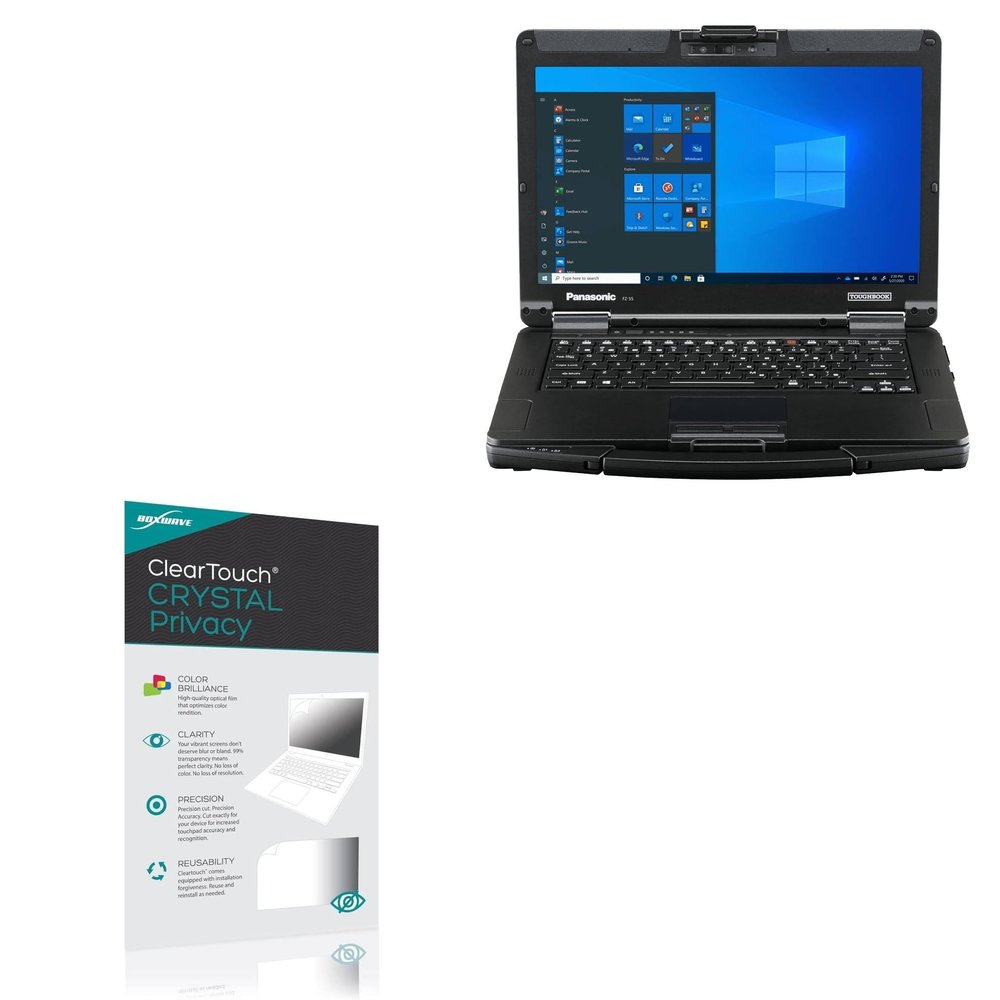 BoxWave Screen Protector Compatible with Panasonic Toughbook FZ-55 (14 in) - ClearTouch Crystal Privacy (2-Pack), Privacy Screen Protector Flexible Film Clear