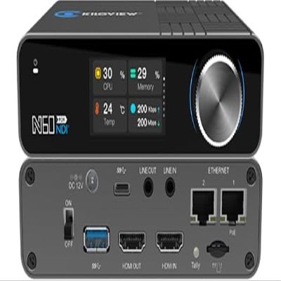 Kiloview N60 4k Hdmi/usb To Ndi Bi-directional Converter; 4kp60 Hdmi/usb To Ndi Encoder/decoder, Ycbcr 4:2:2 10bit, H.264/h.265, Ultra-low Latency. Lcd Panel And A Scroll-wheel For Simple Configuratio