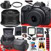 Canon EOS R100 Mirrorless Camera with 18-45mm Lens + 64 GB Memory + LED Light + Camera Case + Hood + Spider Tripod + More (23pc Bundle) (Renewed) view 1