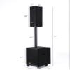 IDOLmain IPS-T3 4000W All-in-one Portable PA Tower Powered Speaker Karaoke System, Black view 3