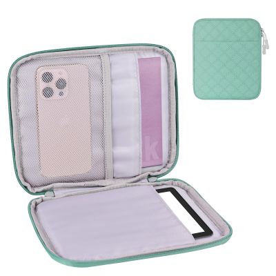Padded Sleeve Pouch for 6-7 Inch eBook/E-Reader/Kindle Paperwhite/Kindle Oasis (Green-Fabric)